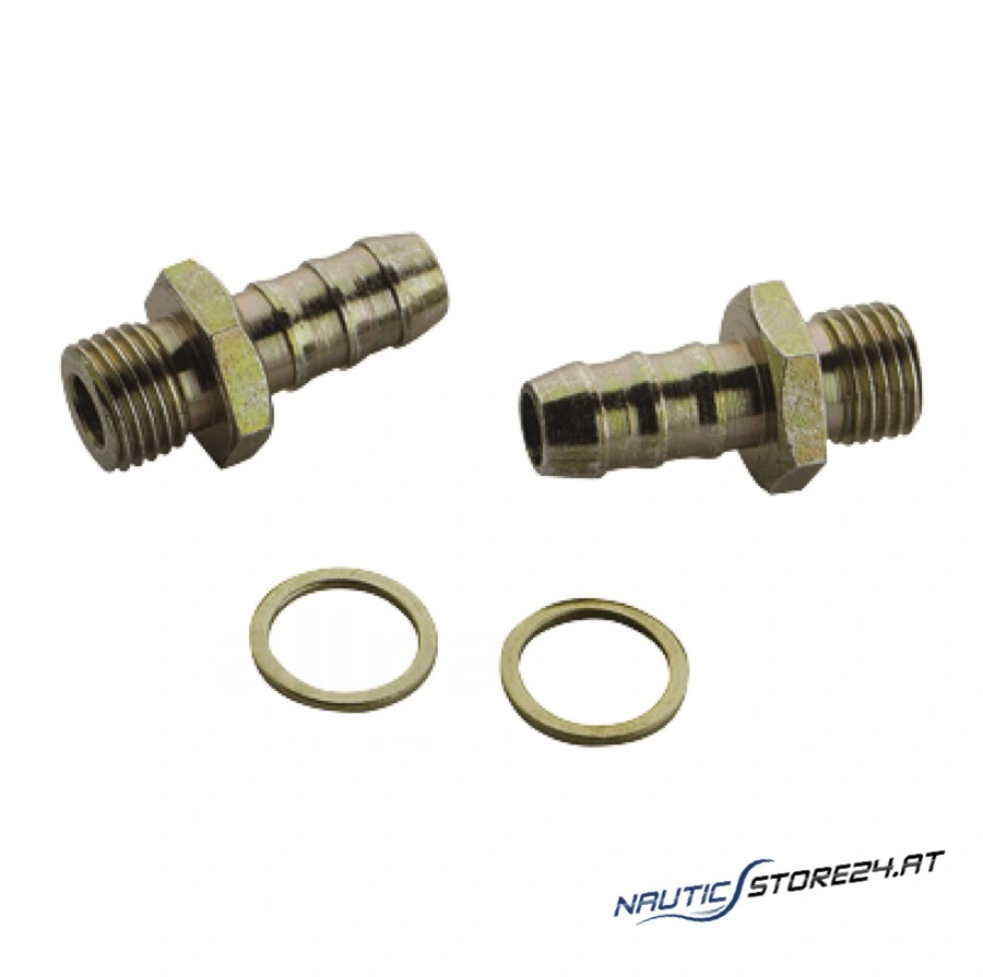 Allpa Gerader Anschlusssatz mit 2 Schlauchtüllen 8mm für Dieselfilter mit Wasserseparator