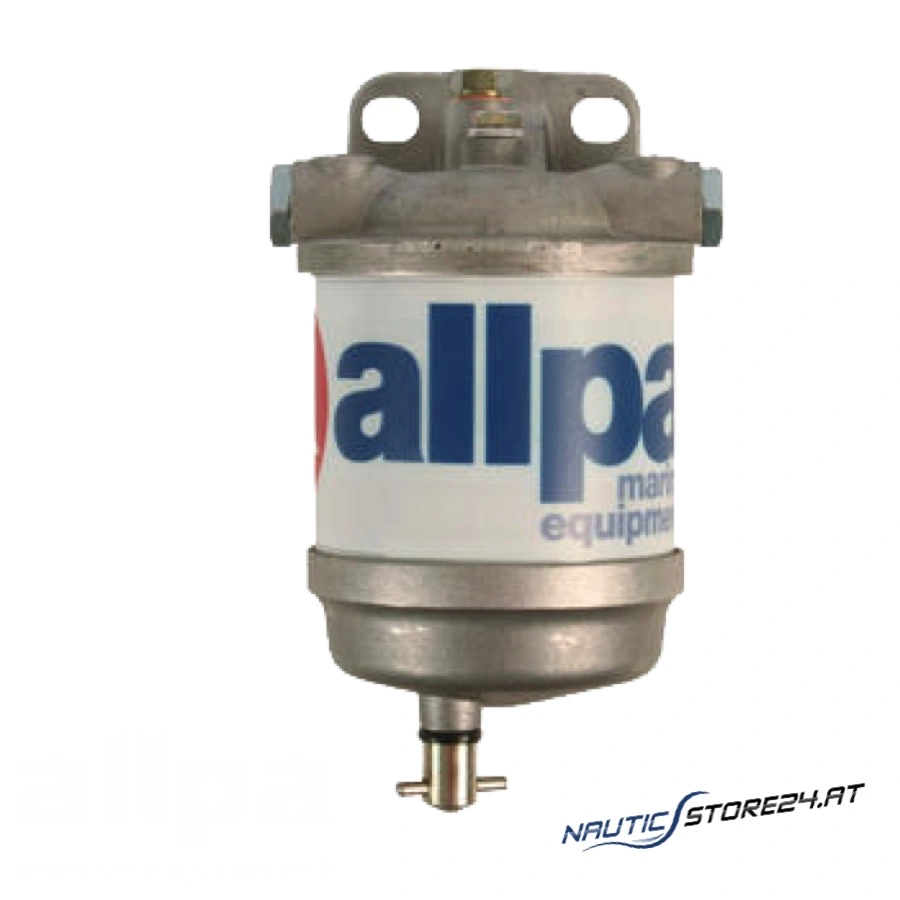 Allpa Dieselfilter mit Wasserseparator und Aluminiumbehälter , 50l / h (ISO 7840 : 2004 , ISO 1008 : 2009)