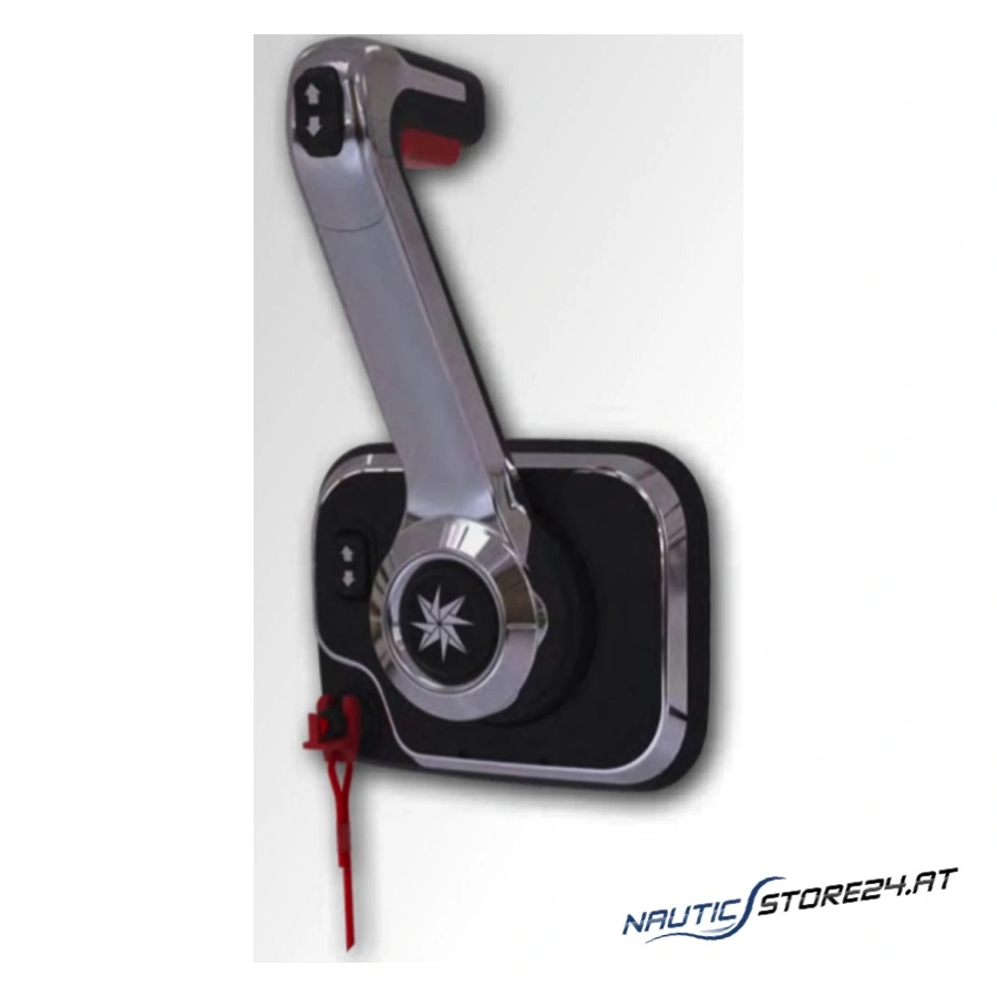 Seastar Xtreme Schaltkasten Seitenmontage Chrome Mit Engine Cut Off Switch , Trim Und Tilt ; Fernbedienung mit Trim und Tilt , Seitenmontage , universal