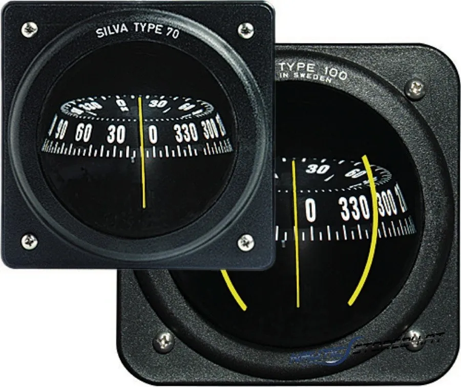 Silva Kompass Mod. 70/100 P/PT schwarz | Ausführung: Kompass, Rosen-Ø 70mm, schwarz, schwarze Kapselrückwand