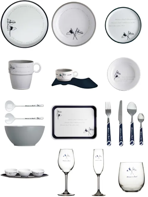 Bootsgeschirr Welcome on Board 6 er Set Teller flach